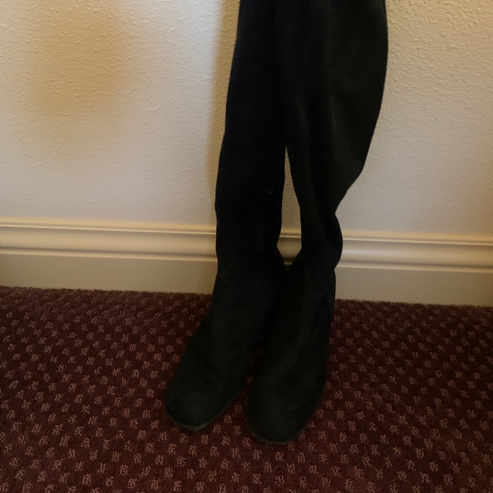 Black thigh high boots